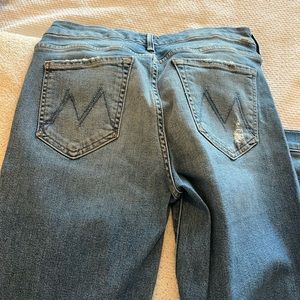 MOTHER denim looked ankle fray